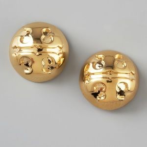 Tory Burch Logo domed shaped earrings